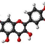 This image presents a molecular structure of Quercetin